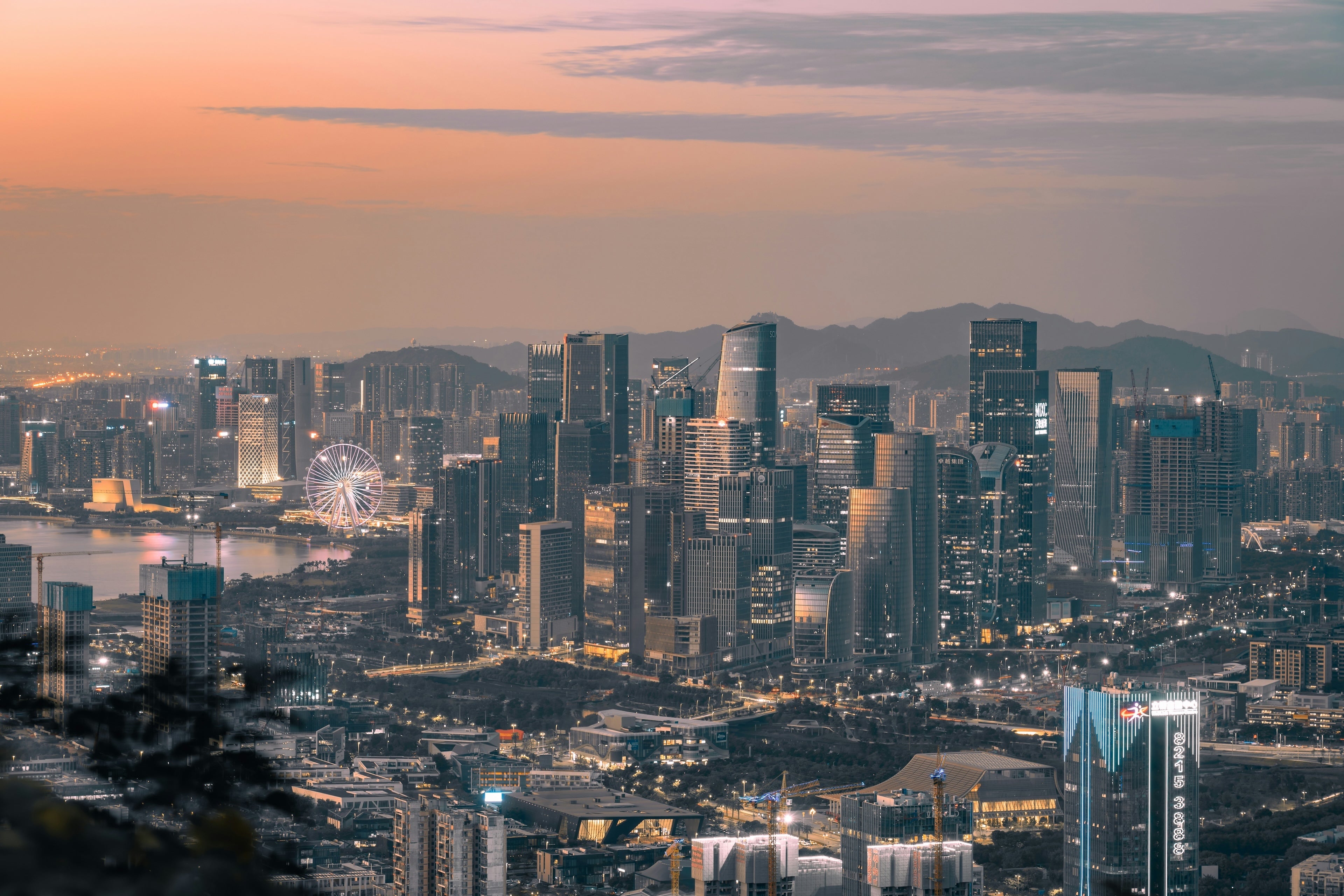 Shenzhen skyline at dusk