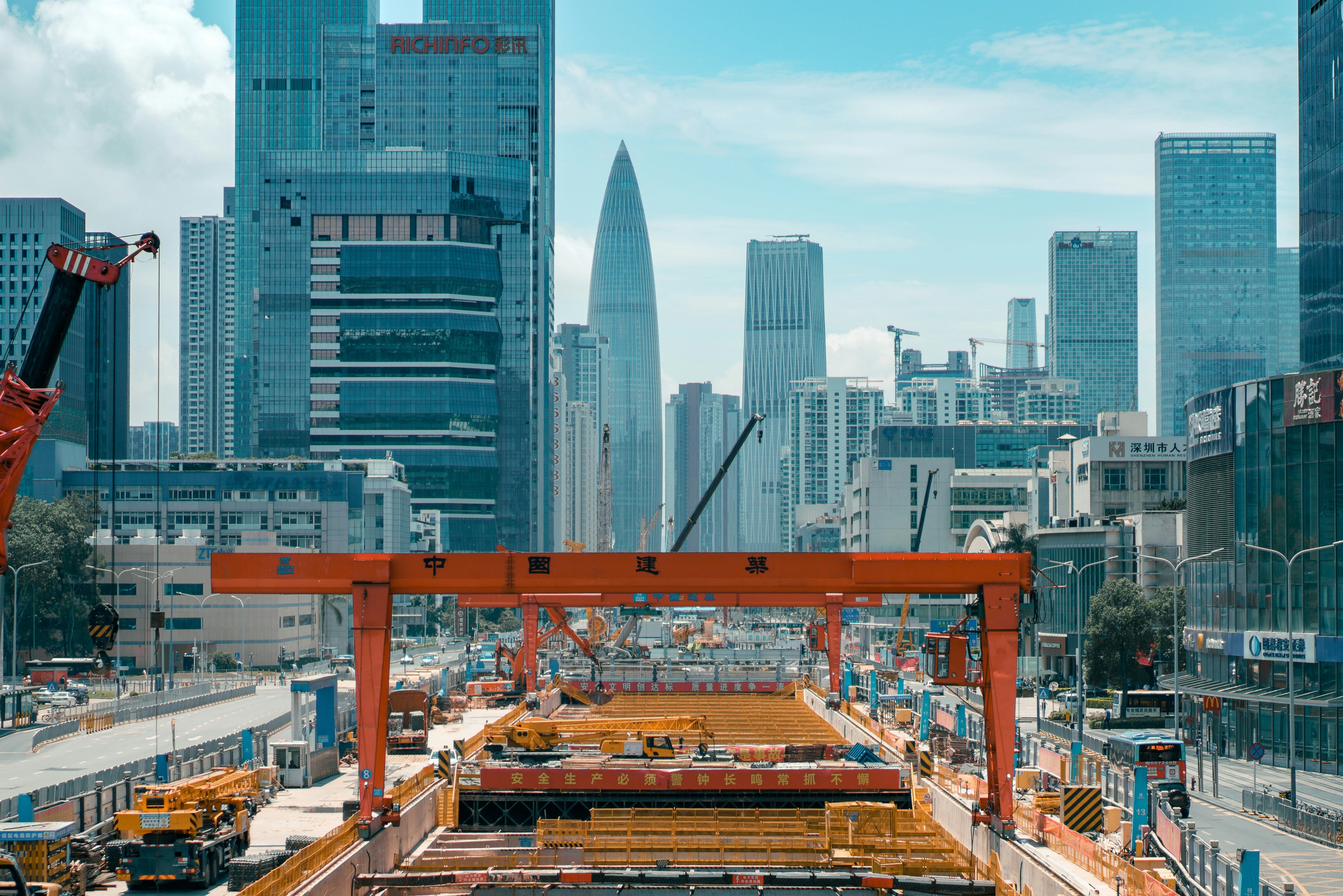 Shenzhen skyline and manufacturing ecosystem