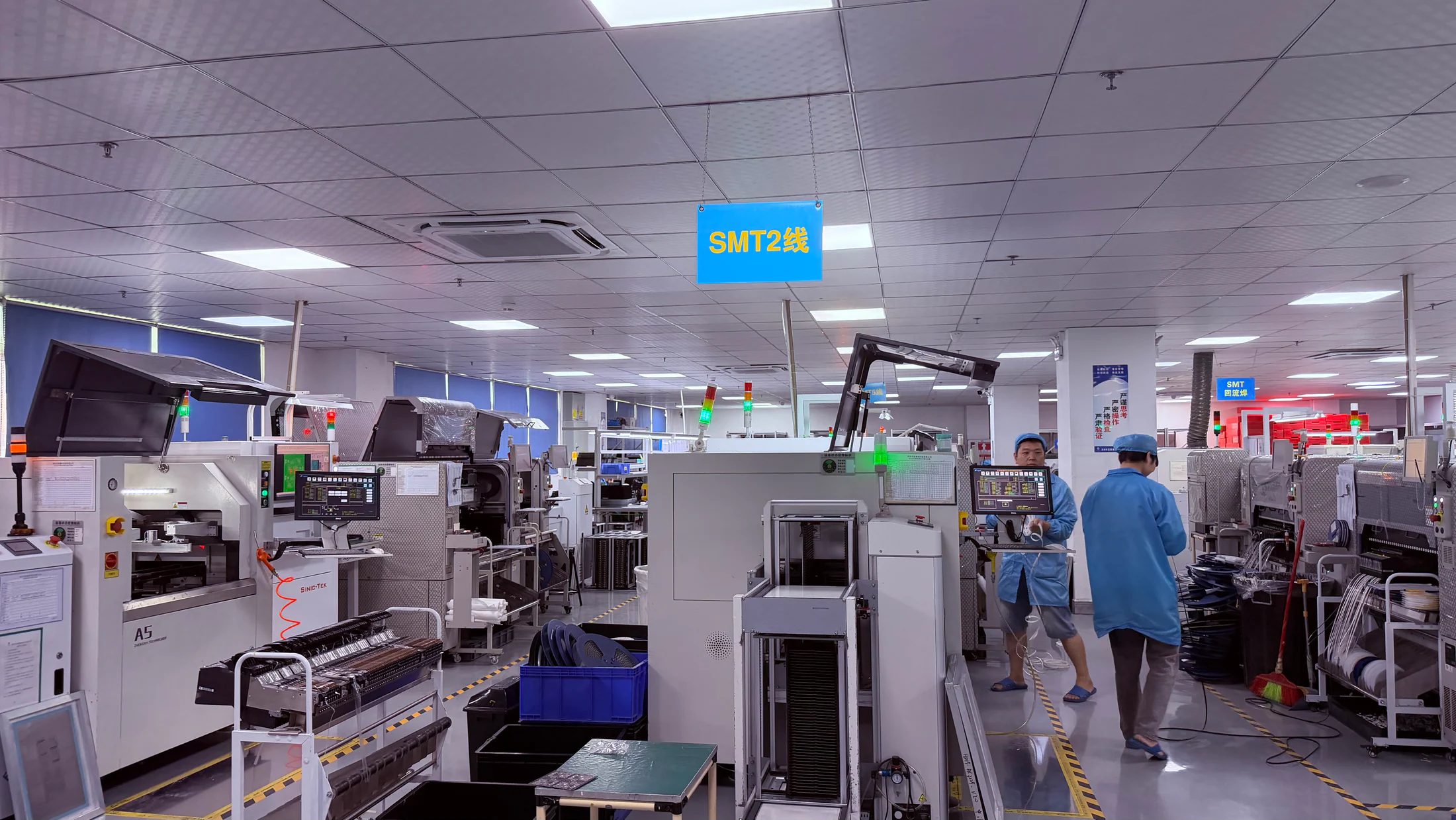 A large SMT production floor in Shenzhen